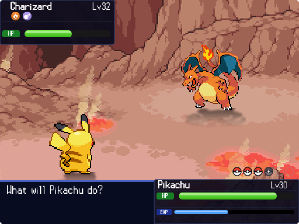 Battling a wild Charizard