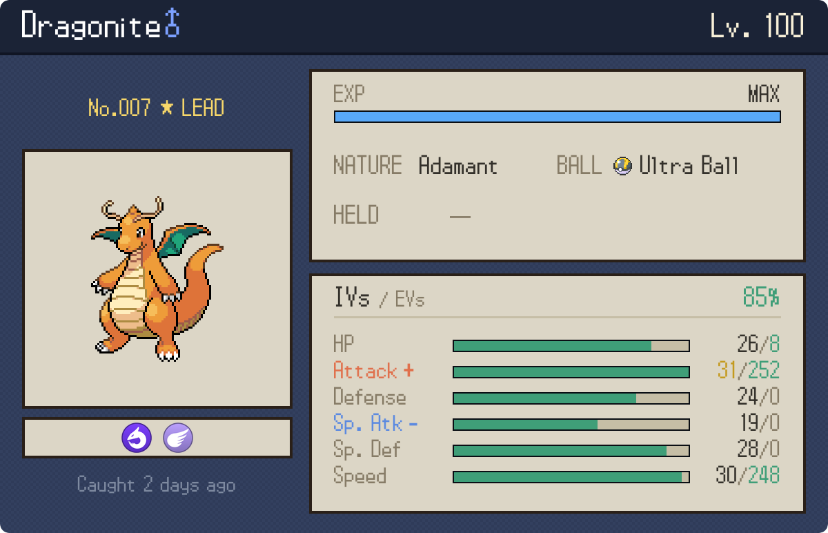 Pokémon info card